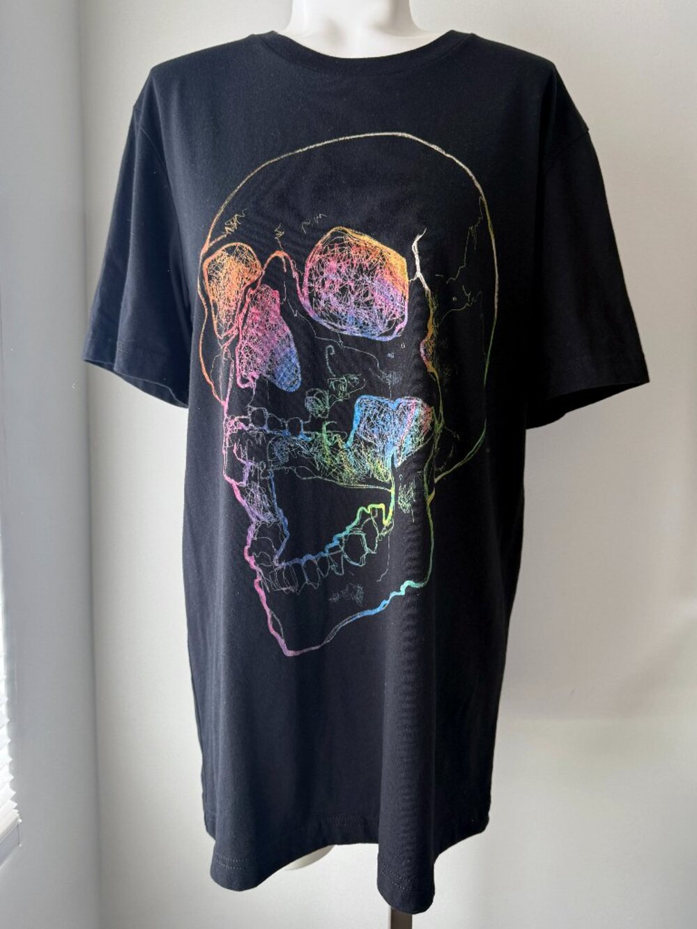 Unisex Rainbow Screaming Skull Black T-Shirt (Bella Canvas)